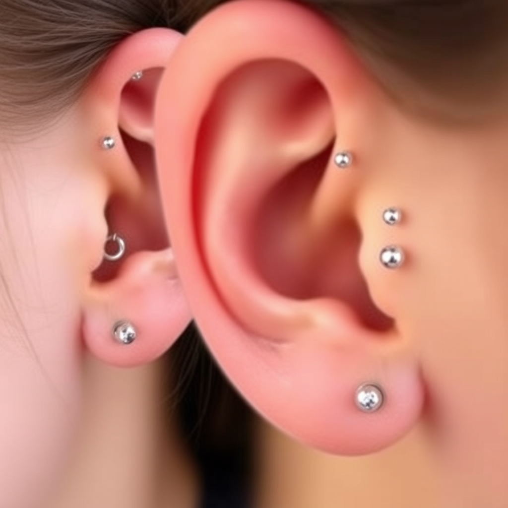Related ear piercings piercing design - Tiny Dainty Floral Ear Accent - AI generated piercing idea