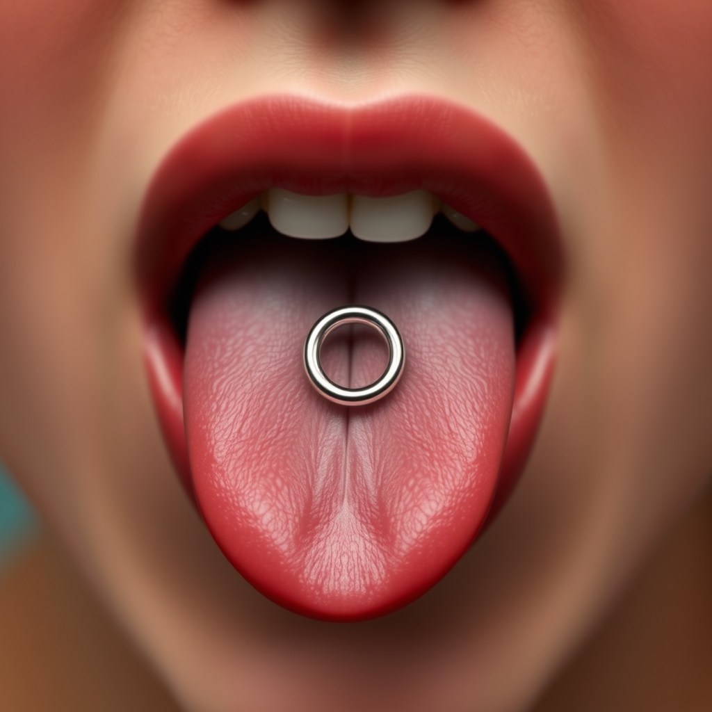 Related body modification piercing design - Tongue Vortex Piercing - AI generated piercing idea