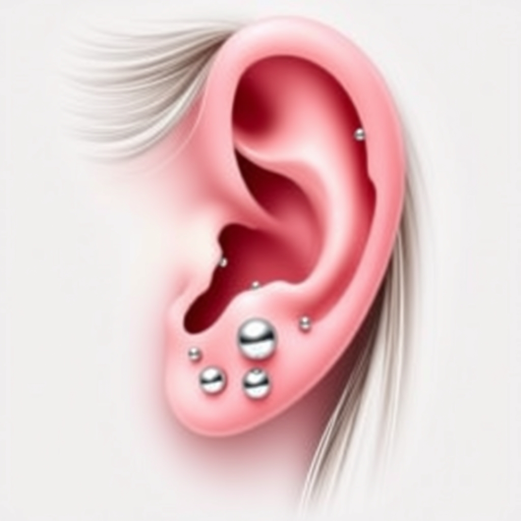 Related body modification piercing design - Tiny Starlight Dangling Earrings - AI generated piercing idea