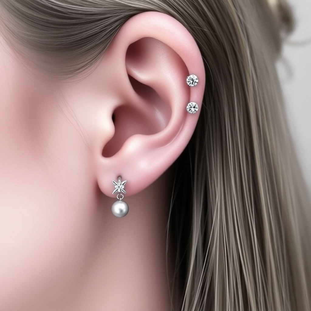 Related ear piercings piercing design - Tiny Tribal Heart Ear Piercing Design - AI generated piercing idea