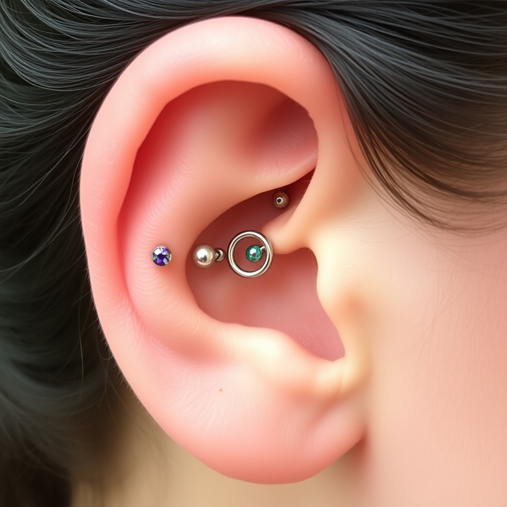 AI piercing generator result - Simple Infinity Line - ear style body jewelry piercing