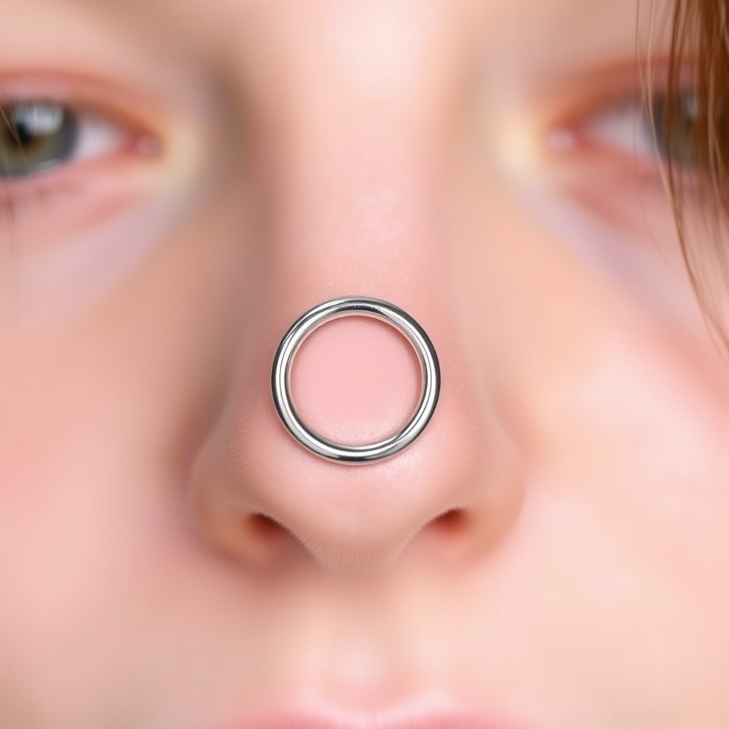 AI piercing generator result - Sleek and Simple Nose Ring - nose style body jewelry piercing