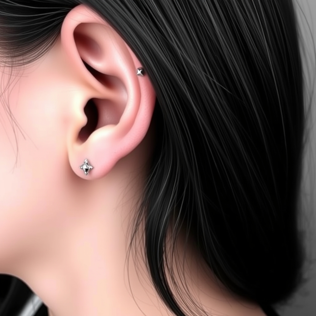 Related ear piercings piercing design - Tiny Dainty Studs for Ears - AI generated piercing idea