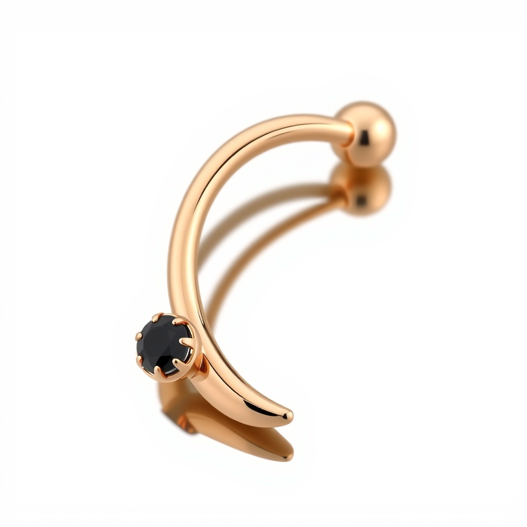 Virtual navel piercing try-on - Coiled Delicate Dot Jewelry - online piercing simulator