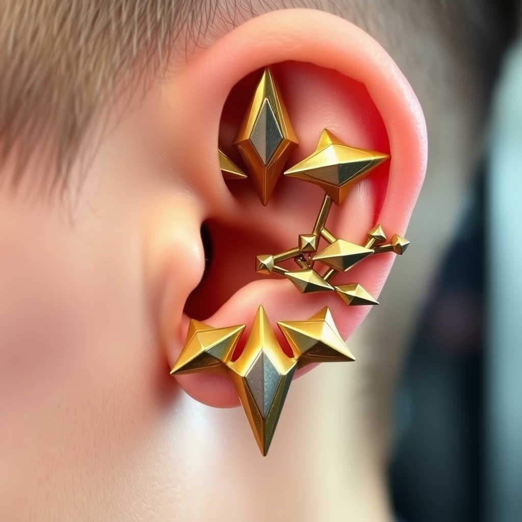 Related piercing piercing design - Tiny Dainty Floral Ear Piercing - AI generated piercing idea