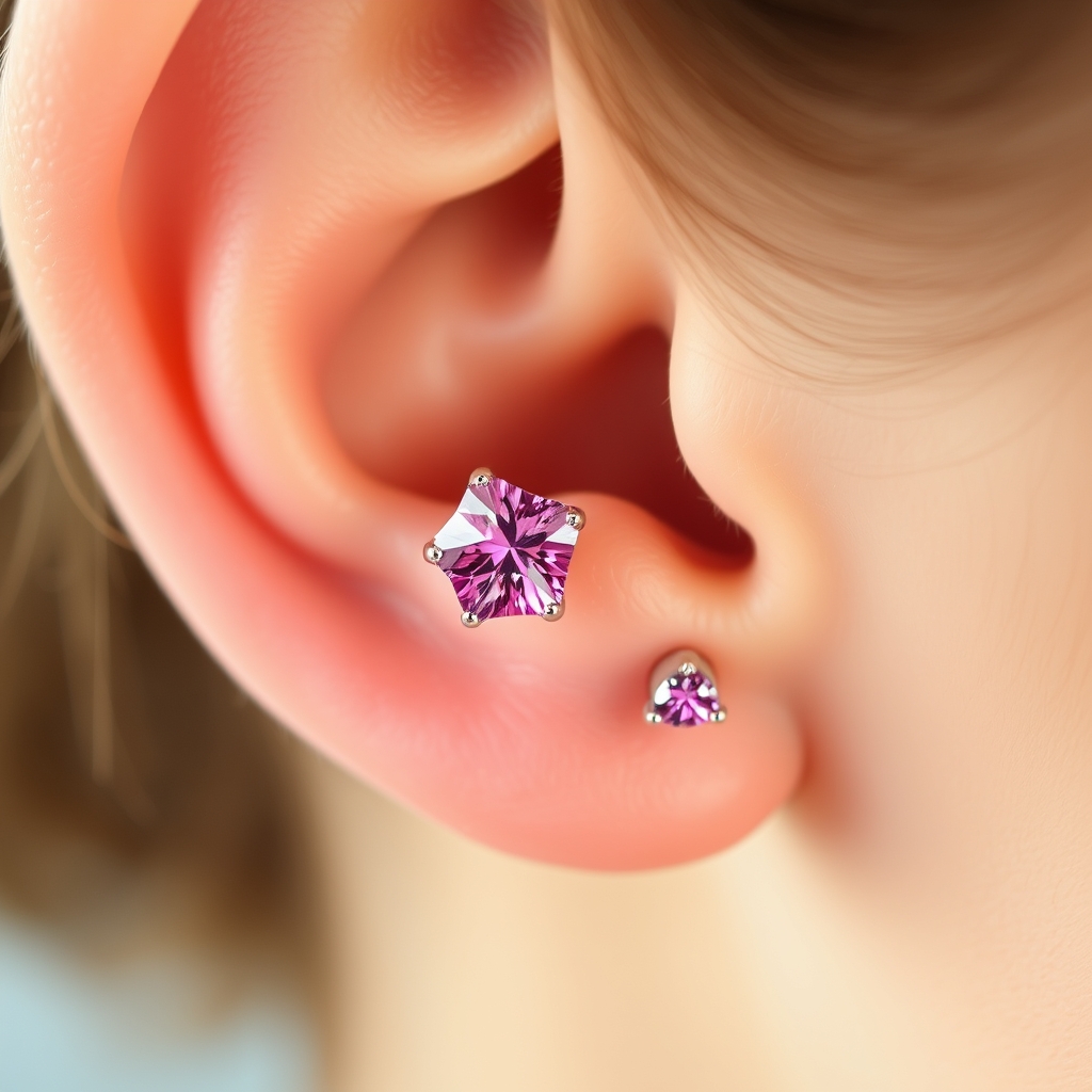 Related jewelry piercing design - Simple Earlobe Accent - AI generated piercing idea