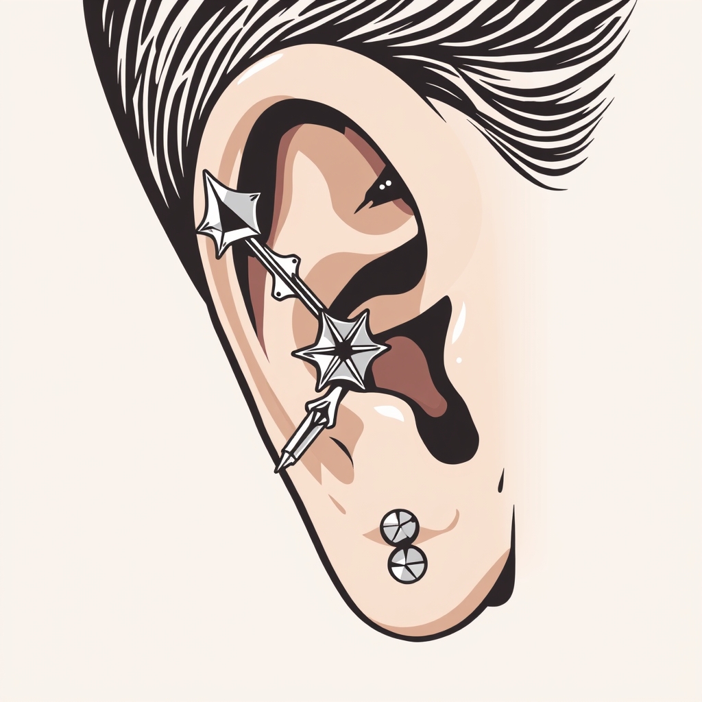 Related industrial piercing piercing design - Industrial Wire Thread - AI generated piercing idea