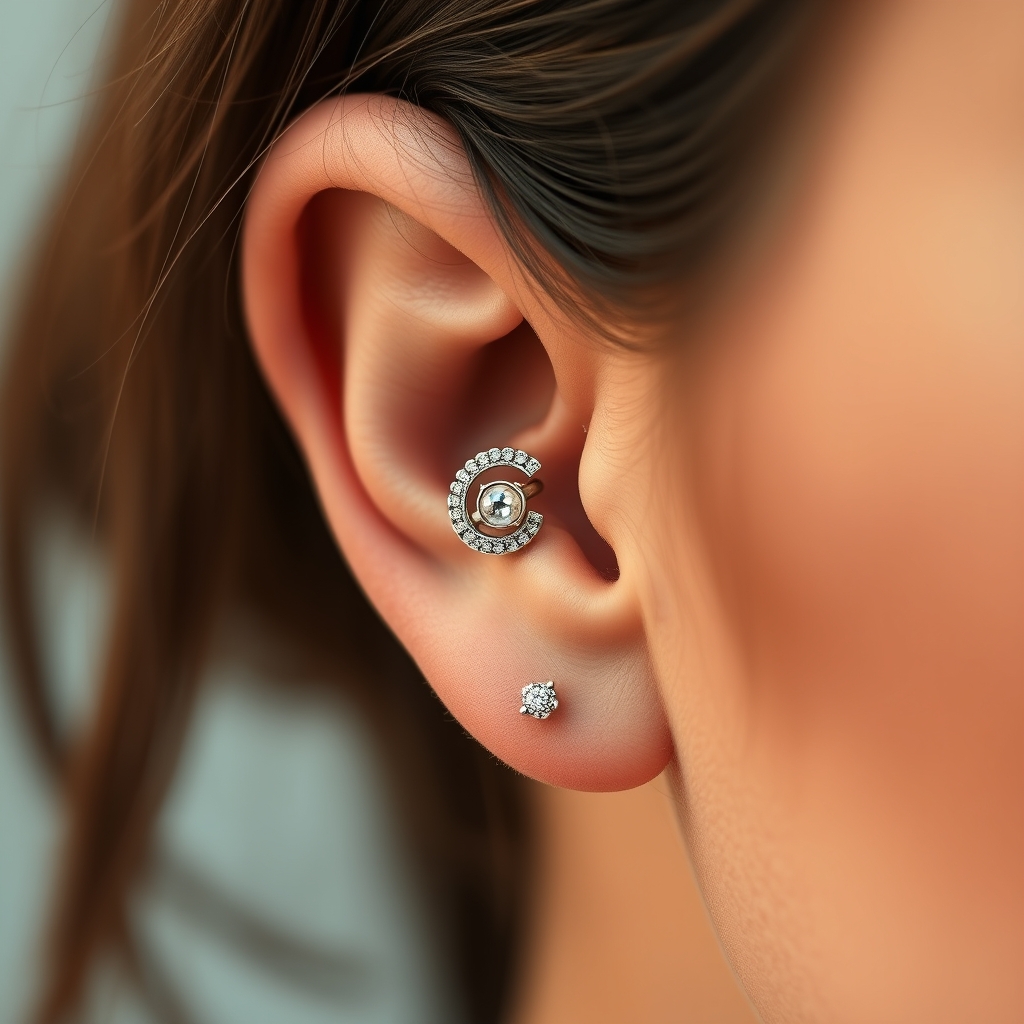 Related jewelry piercing design - Delicate Floral Vine Earring - AI generated piercing idea