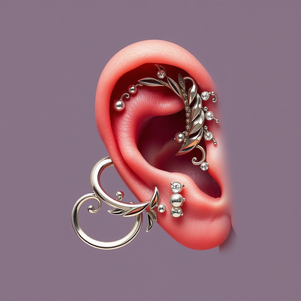 Related piercing piercing design - Tiny Tribal Starfish Design - AI generated piercing idea