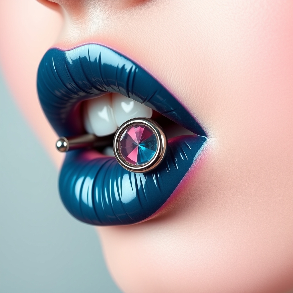 Related piercing piercing design - Lip Accent Dot Piercing - AI generated piercing idea
