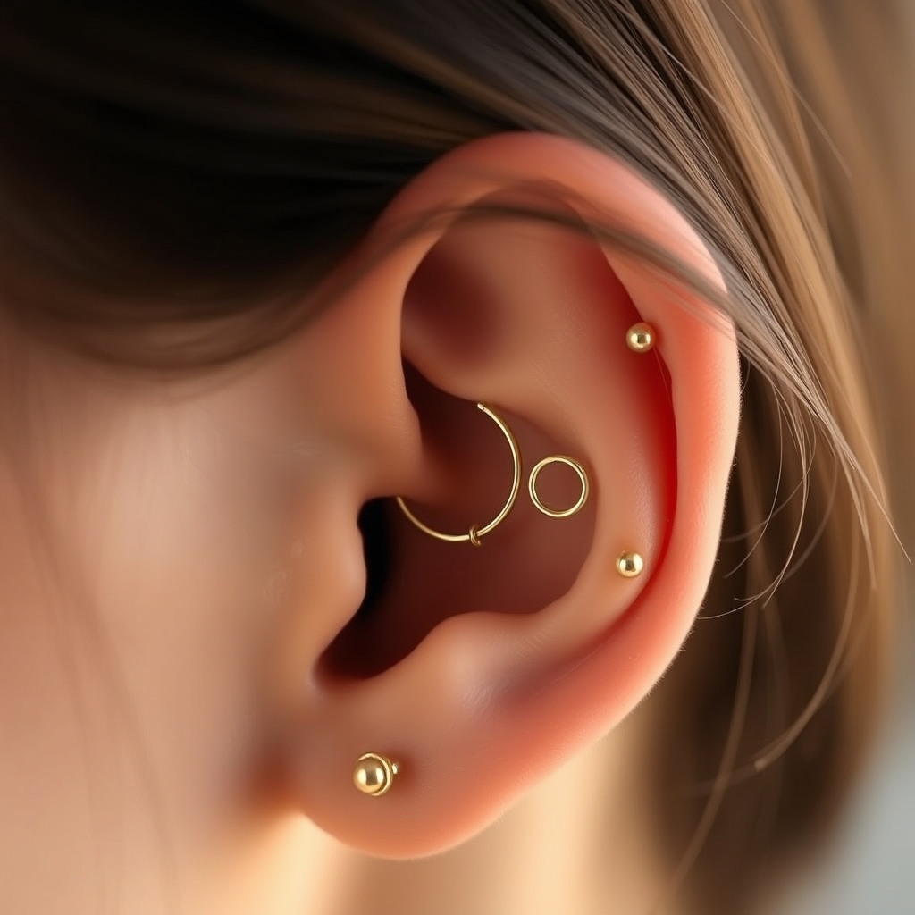 Virtual ear piercing try-on - Simple Surgical Steel Stud - online piercing simulator