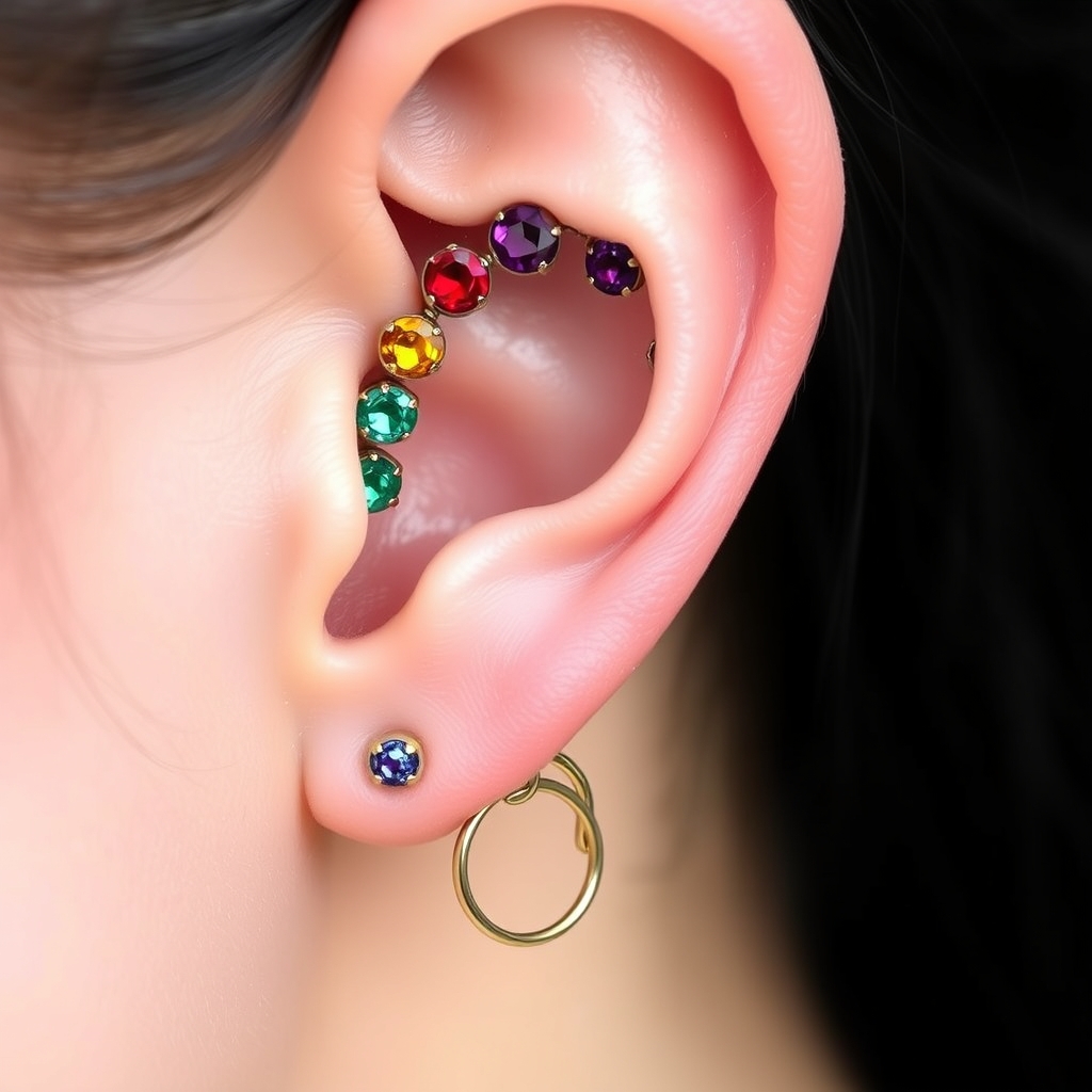 Related ear piercing piercing design - Delicate Floral Bloom Ear Piercing Design - AI generated piercing idea