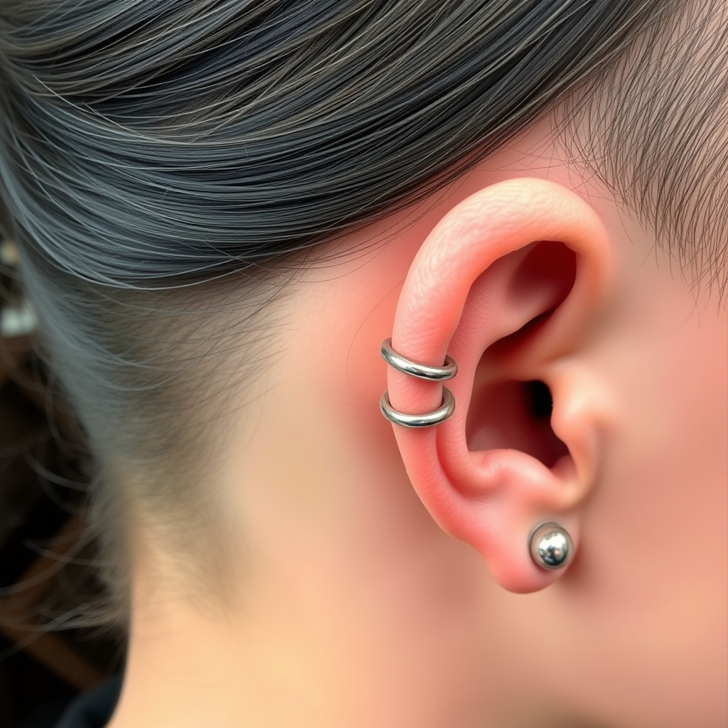 Related industrial piercing piercing design - Industrial Chain Reaction - AI generated piercing idea