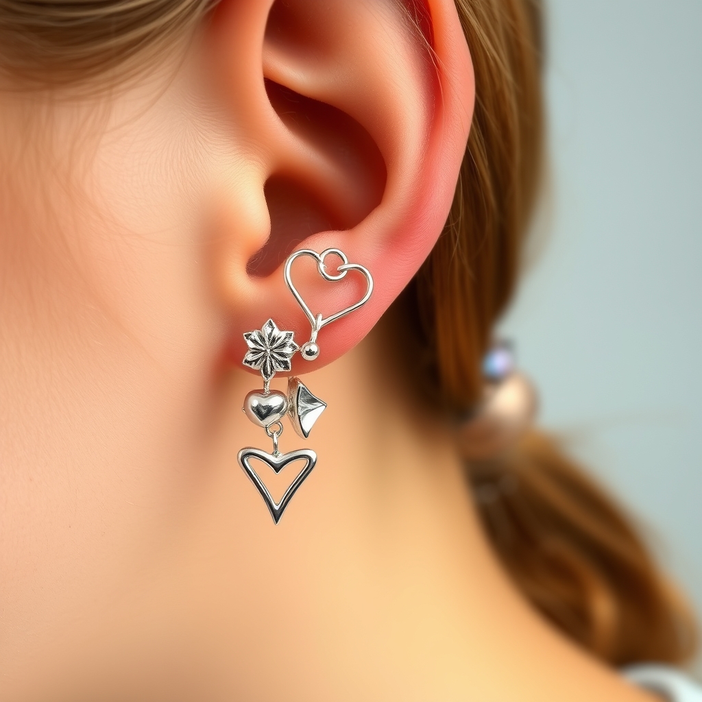 Related jewelry piercing design - Elegant Floral Spiral Design - AI generated piercing idea