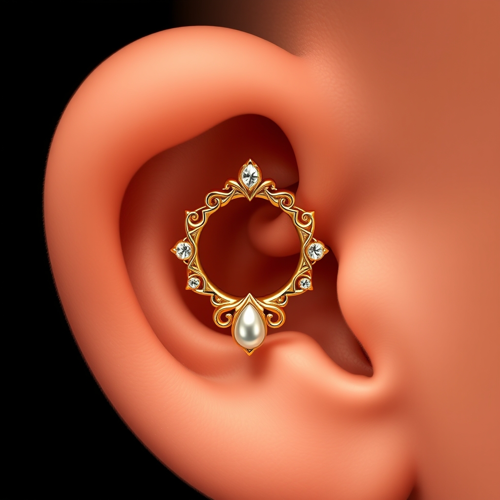 Related jewelry piercing design - Elegant Ear Cuff Spiral Design - AI generated piercing idea