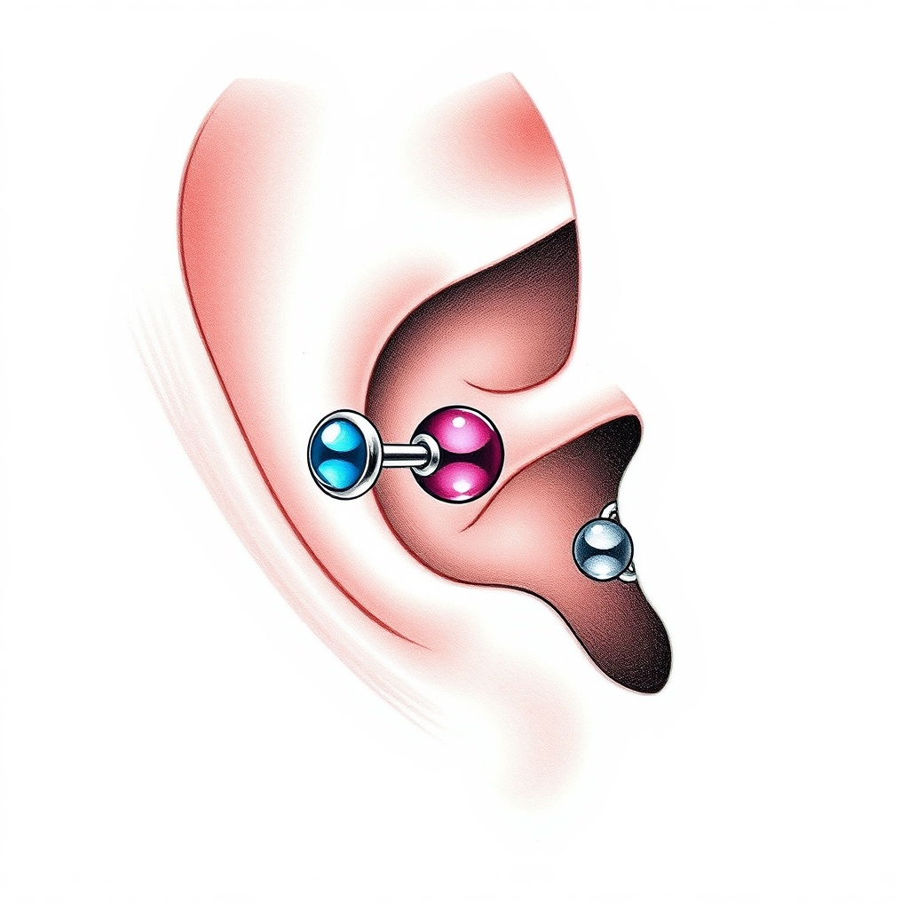 Related ear piercings piercing design - Delicate Dangle Ear Piercing Design - AI generated piercing idea