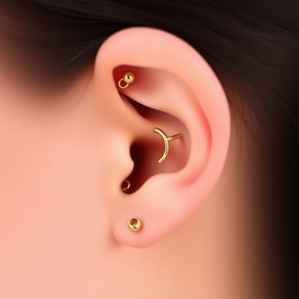 Related piercing piercing design - Spiral Twist Ear Cuff Design - AI generated piercing idea