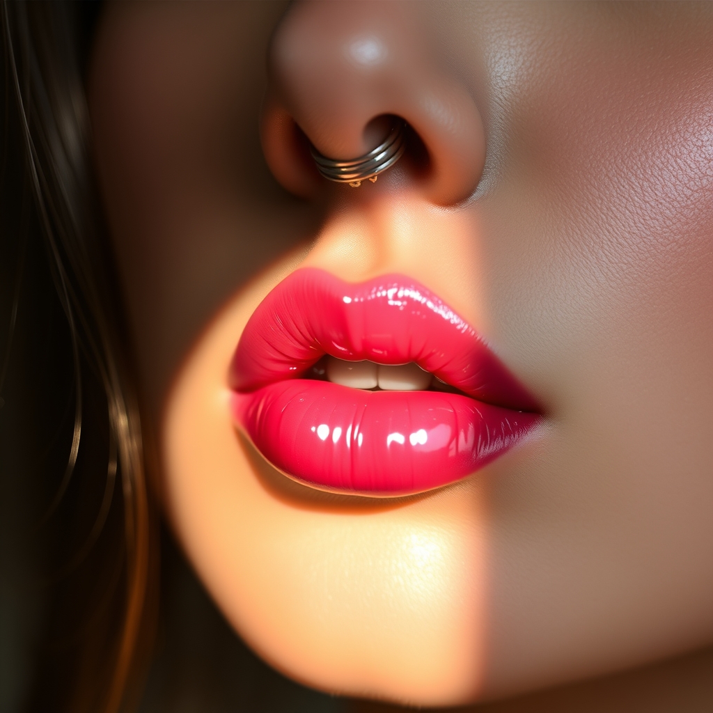 Related metal piercing design - Lip Fusion Wire Wrap - AI generated piercing idea