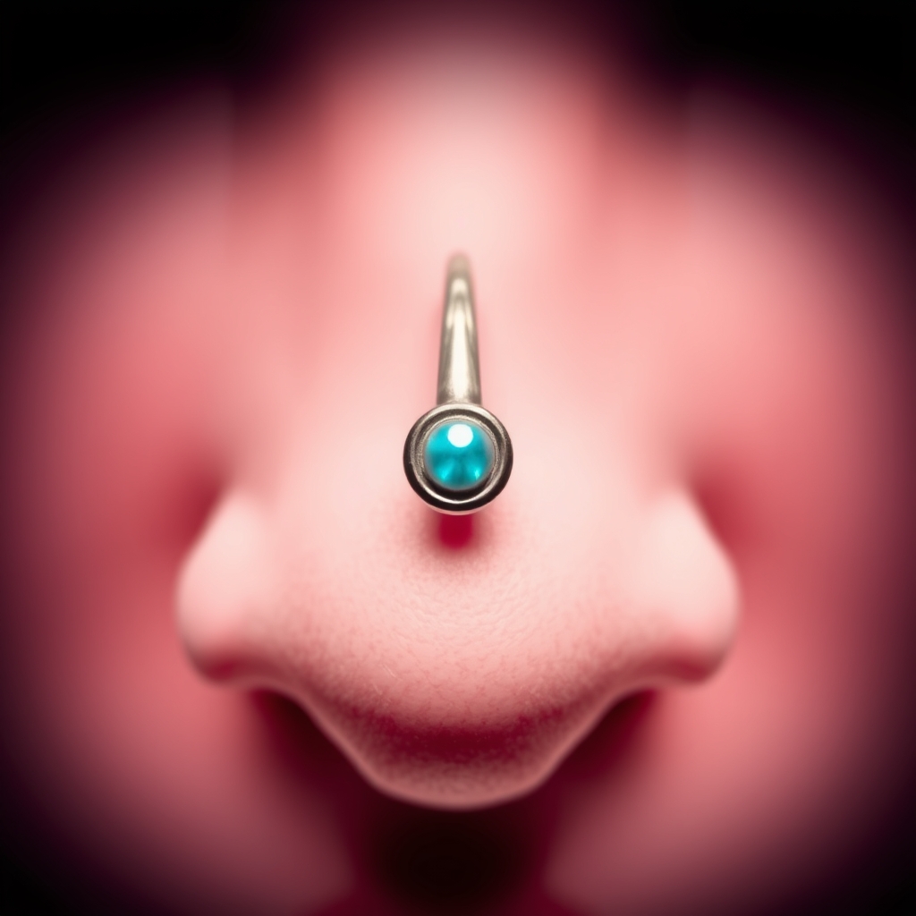 Virtual nose piercing try-on - Delicate Wisp of Nose Chain - online piercing simulator