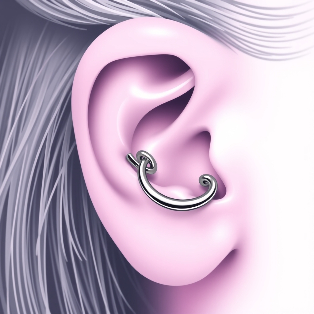 Related piercing piercing design - Surgical Steel Minimalist Ear Cuff - AI generated piercing idea