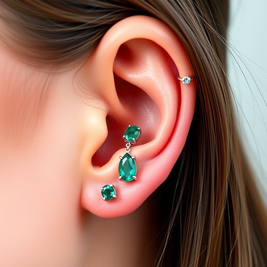 Related jewelry piercing design - Elegant Spiral Ear Jewelry Design - AI generated piercing idea
