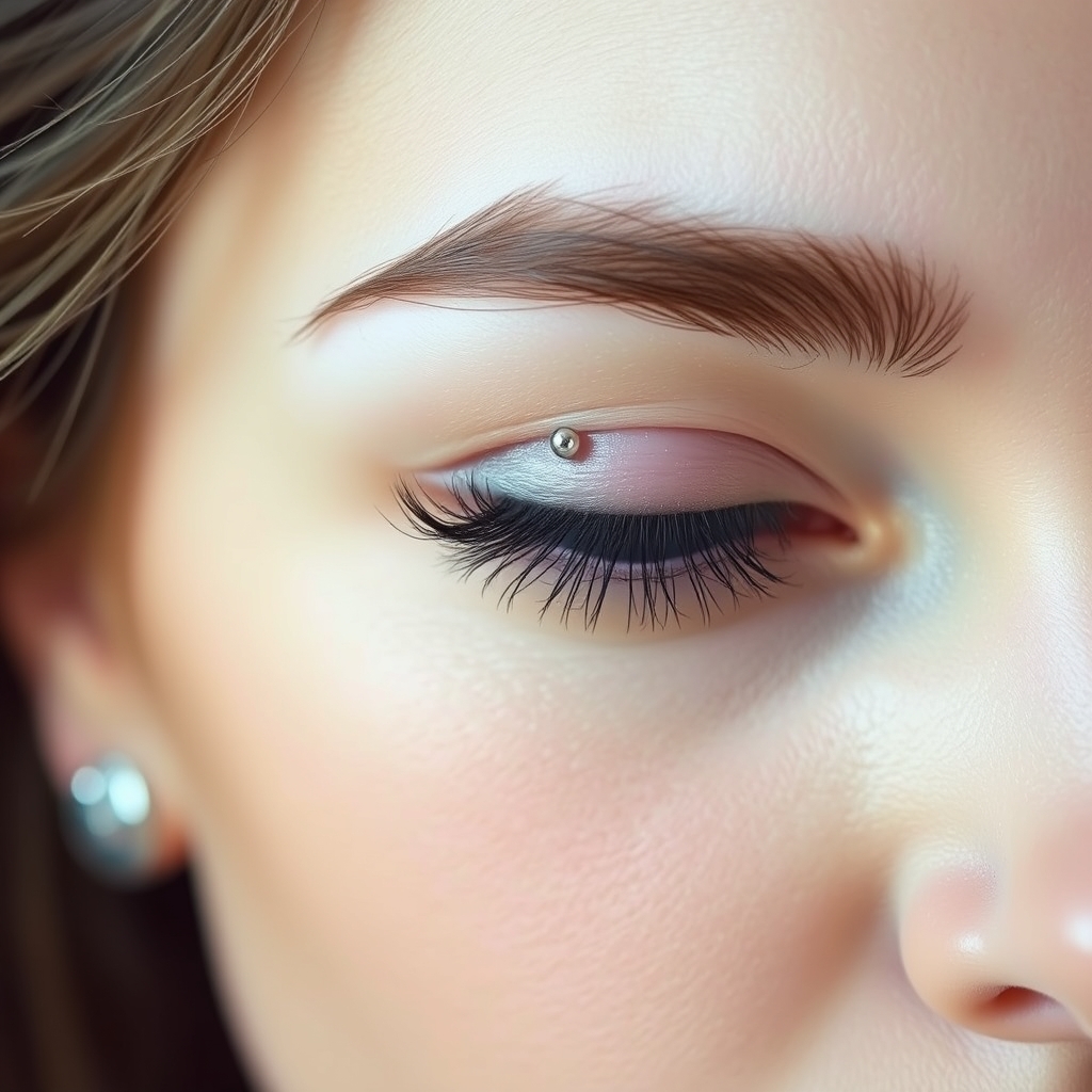 Related body jewelry piercing design - Brow Line Accent Piercing - AI generated piercing idea